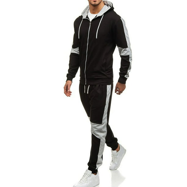 Men's 2PCS Tracksuit Set Camo Hooded Tops Joggers Sweat Pants Gym Sports Suit US